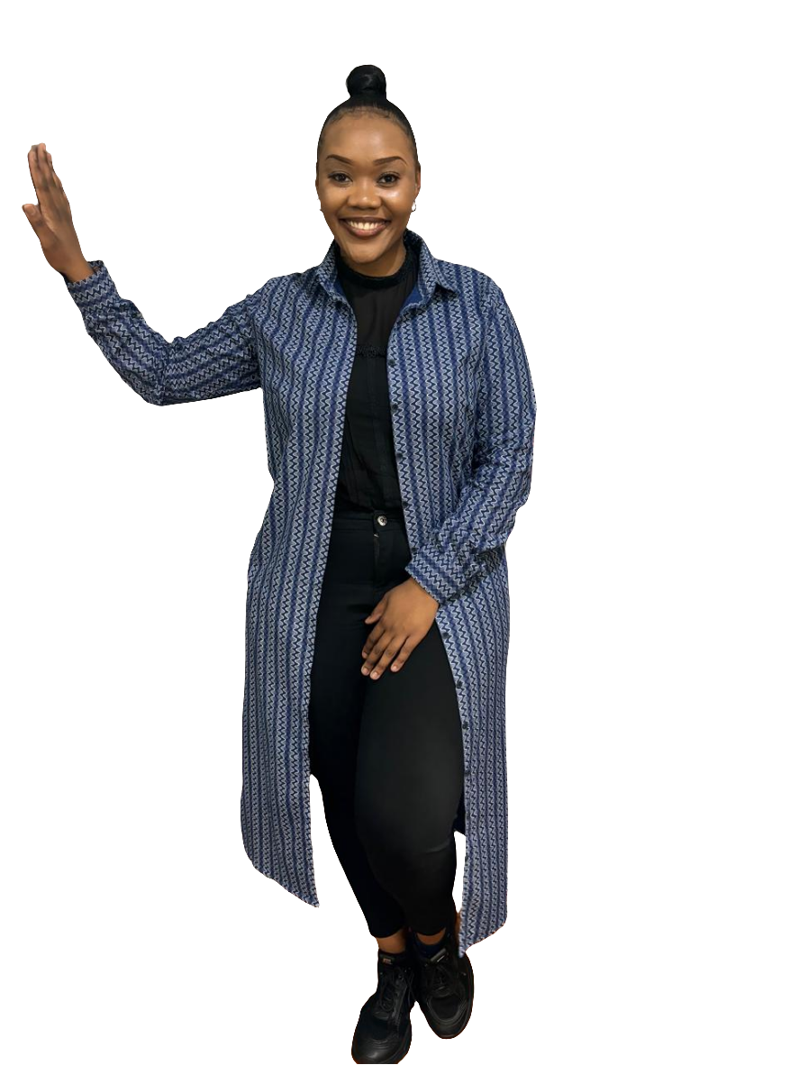 Shweshwe Long Shirt Dress